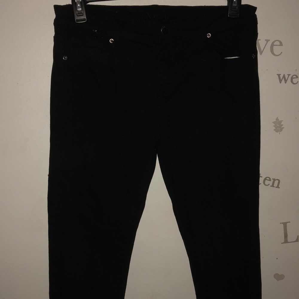 Men 34 x 32 Carbon Black twill skinny pants